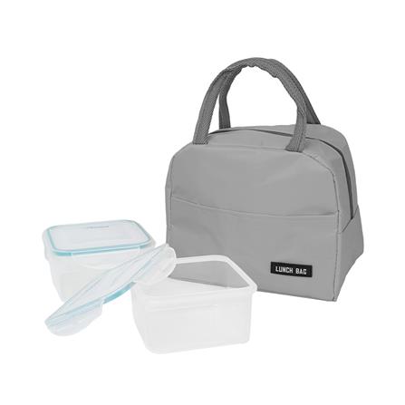 ชุดกล่องอาหาร 0.7 ลิตร พร้อมกระเป๋า SEAGULL 2 ชิ้น สีเทา_1