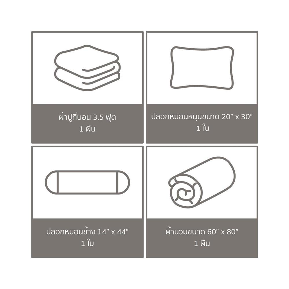 ชุดผ้าปูที่นอน 3.5 ฟุต 4 ชิ้น PREMIER SATIN ROYAL TOUCH PRINT PC144