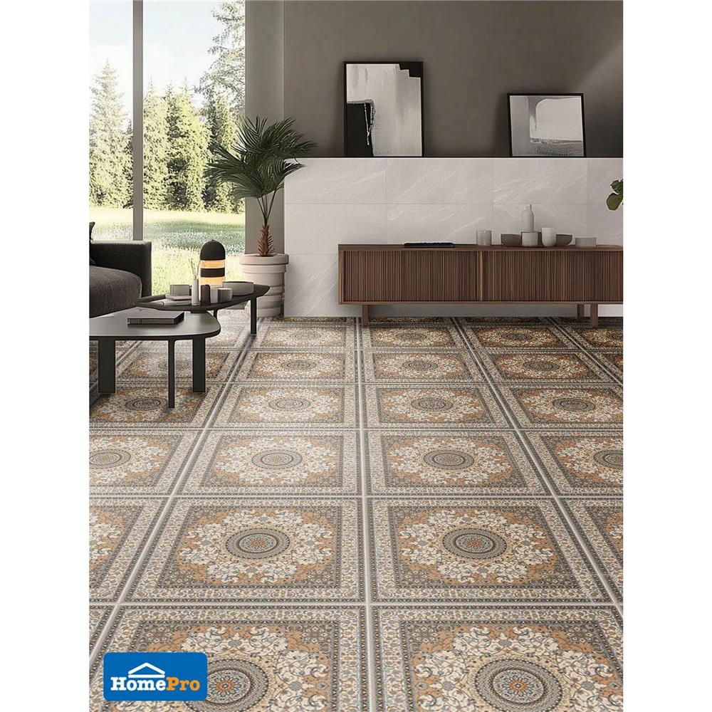 กระเบื้องพื้นพอร์ซเลน 60x60 ซม. SCG IMPORT ซีออน กลามัว น้ำตาล PM 1.44 ตร.ม.