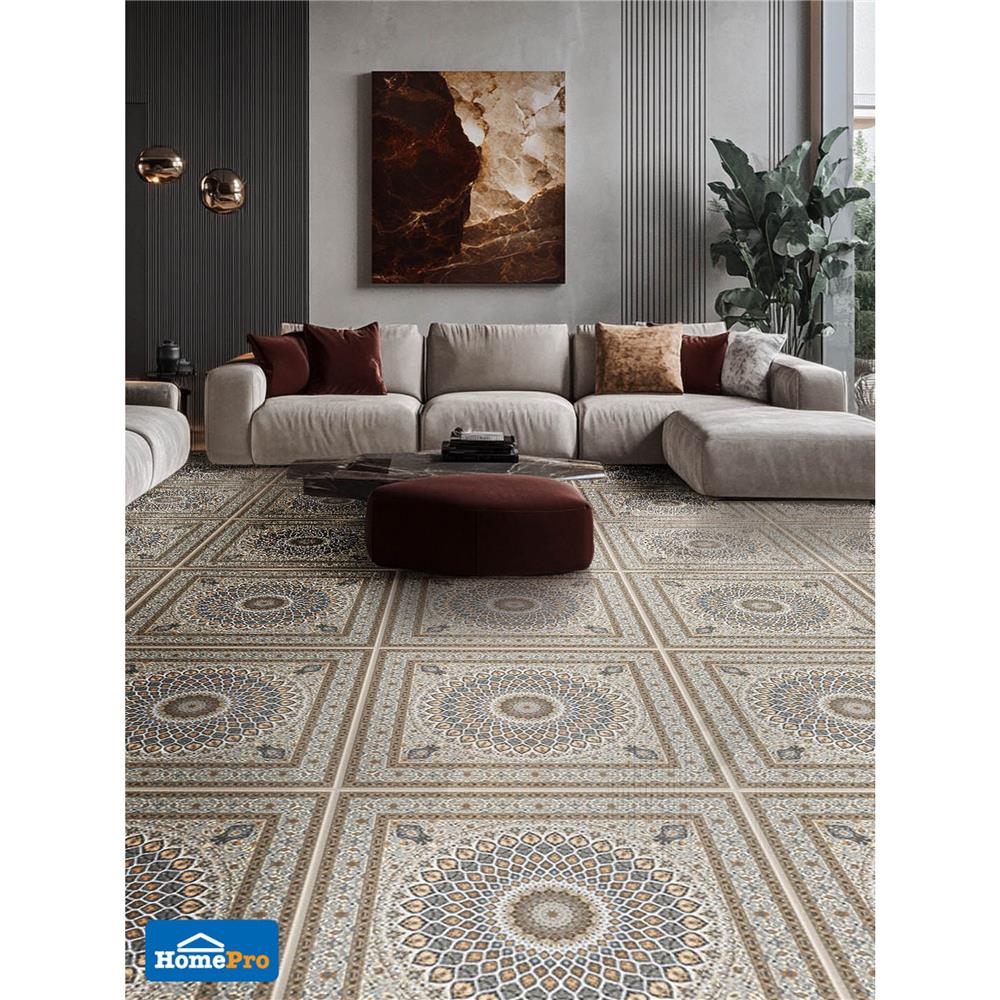 กระเบื้องพื้นพอร์ซเลน 60x60 ซม. SCG IMPORT ทัช กลามัว น้ำตาล PM 1.44 ตร.ม.