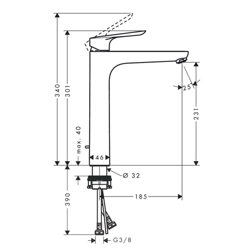 ก๊อกอ่างล้างหน้าผสม HANSGROHE HG71162000
