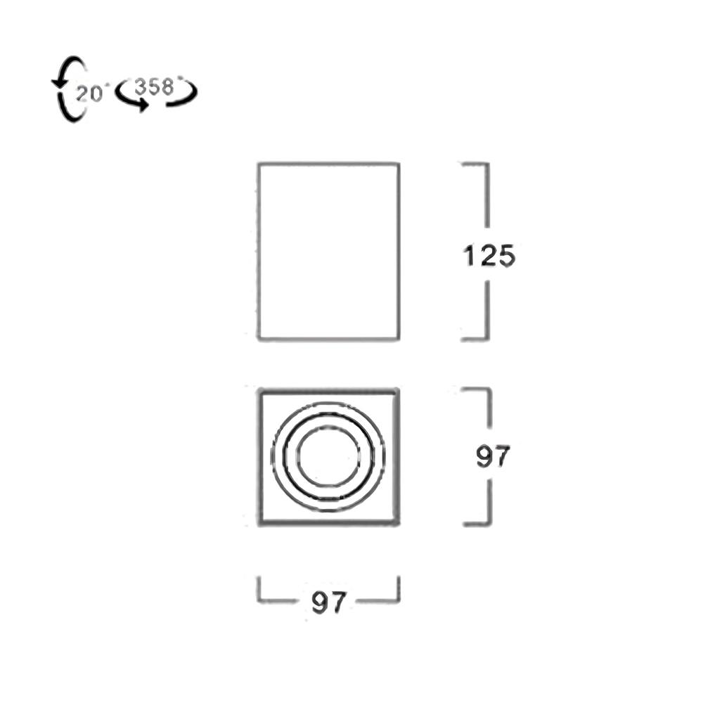 ดาวน์ไลท์ L&E 24-04850 3.8 นิ้ว สีดำ เหลี่ยม