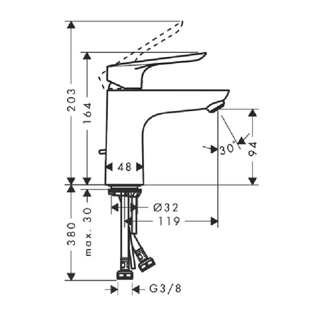 ก๊อกอ่างล้างหน้าผสม HANSGROHE HG71161000
