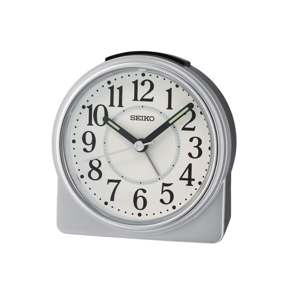 นาฬิกาปลุก SEIKO CLOCKS QHE198S 3.8X4.4 นิ้ว สีเงิน