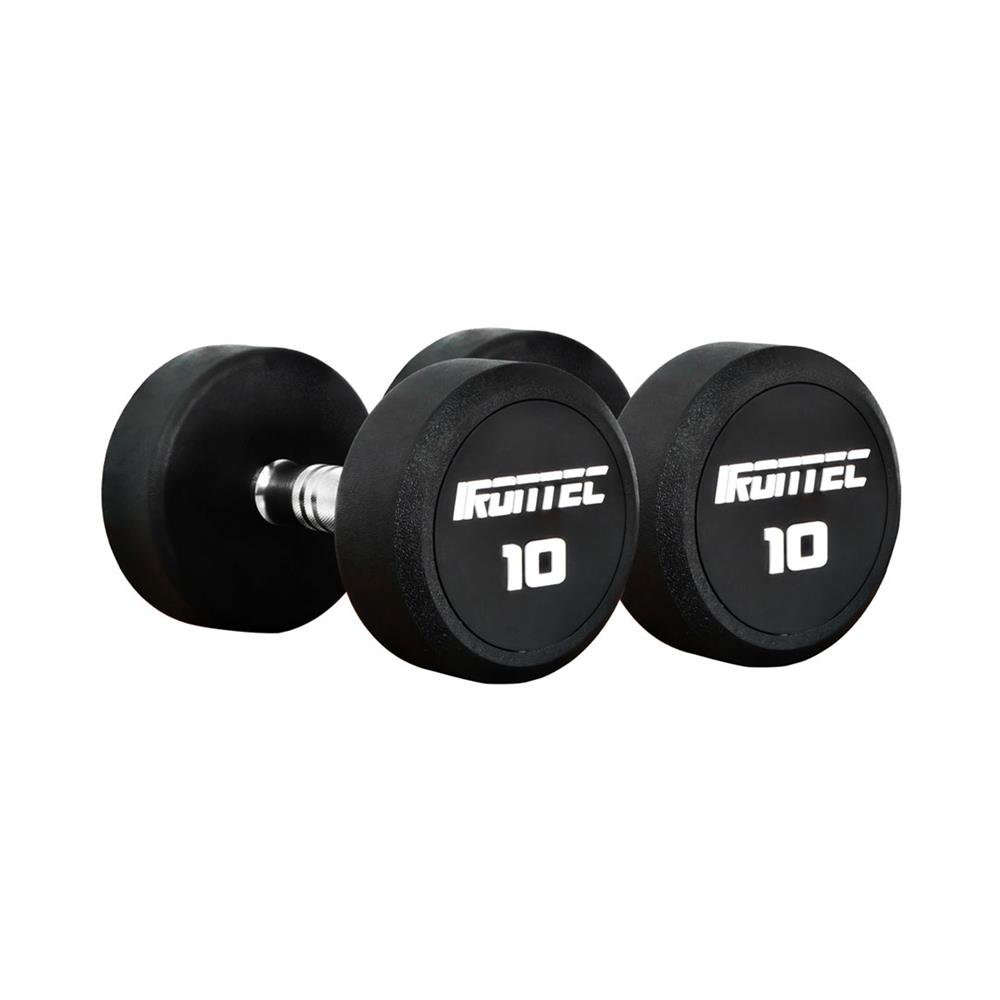 ดัมเบลทรงกลมหุ้มยาง IRONTEC 10 กก.