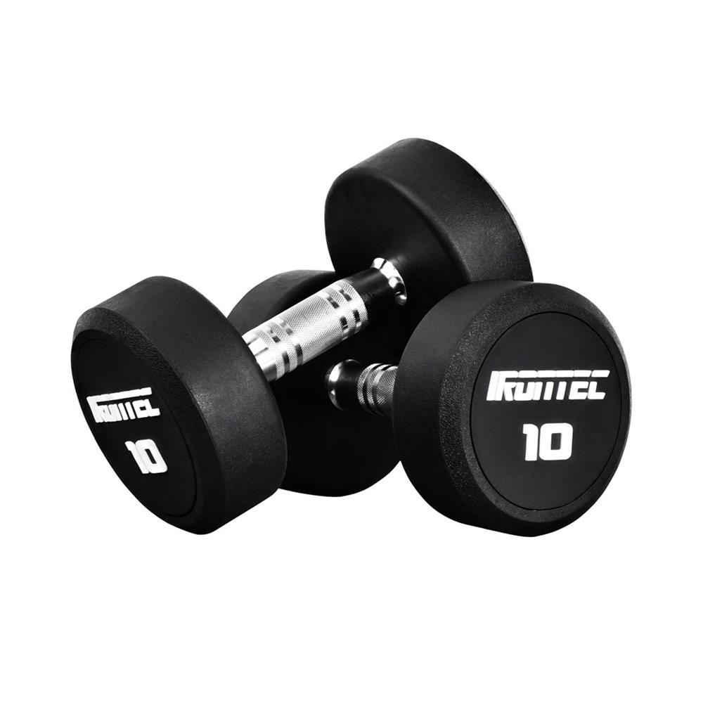 ดัมเบลทรงกลมหุ้มยาง IRONTEC 10 กก.