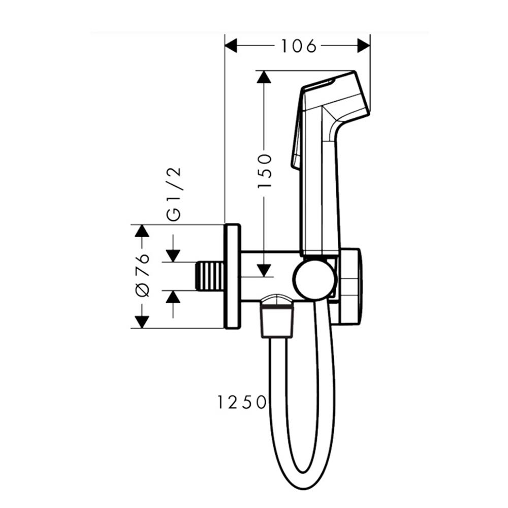 สายฉีดชำระครบชุด HANSGROHE HG29230000 สีโครม