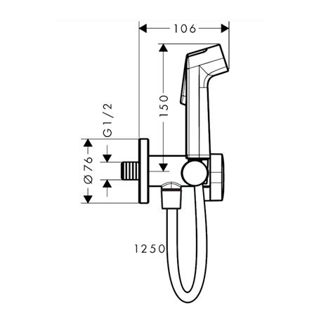สายฉีดชำระครบชุด HANSGROHE HG29230000 สีโครม_1
