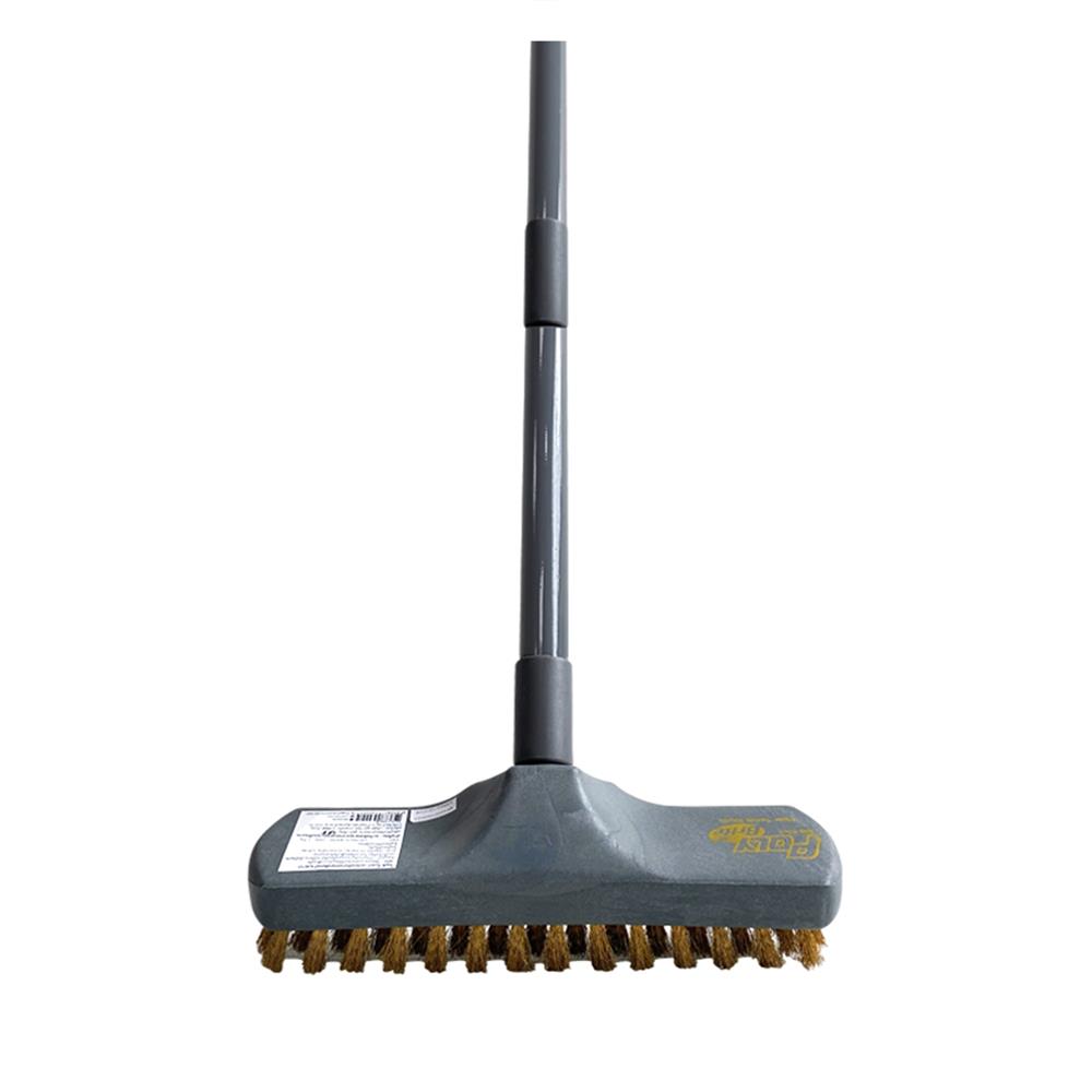 แปรงขัดพื้นทองเหลืองด้ามยาว POLY-BRITE สีเทา