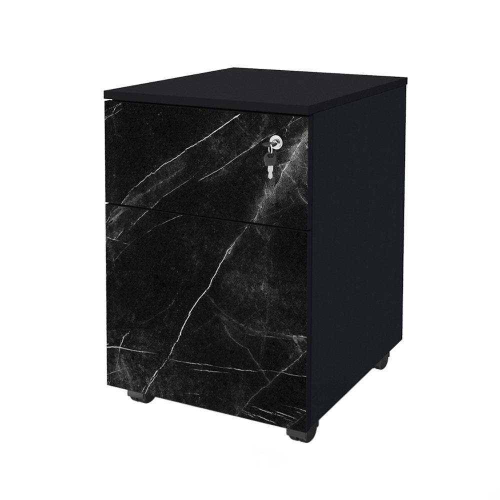 ตู้ลิ้นชัก 2 ลิ้นชัก OFFICEINTREND B-MIDNIGHT 41.5 ซม. สีดำ