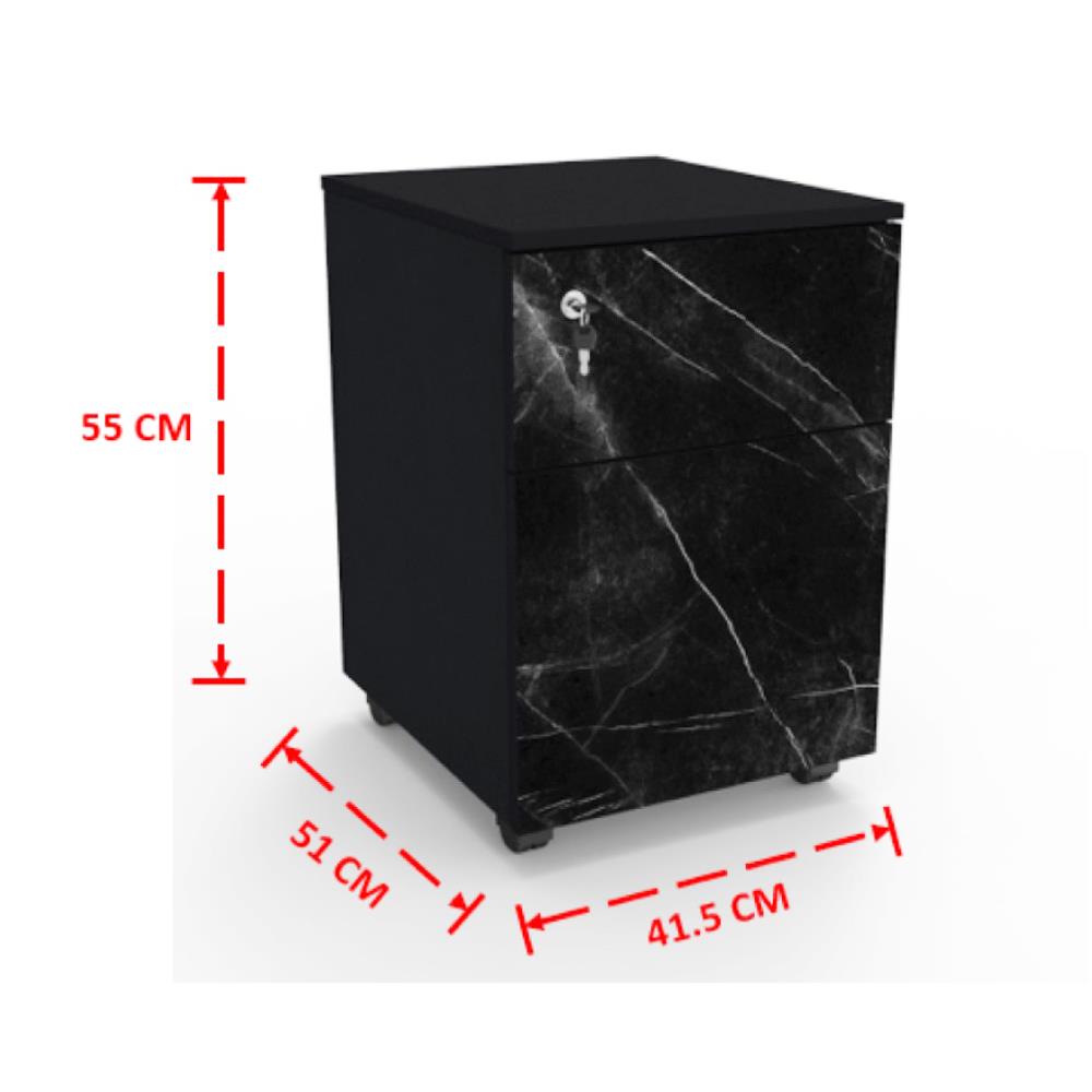 ตู้ลิ้นชัก 2 ลิ้นชัก OFFICEINTREND B-MIDNIGHT 41.5 ซม. สีดำ