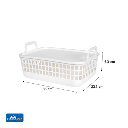 ตะกร้าผ้าเหลี่ยมมีฝา PLIM DAISY SIZE S สีขาว_5