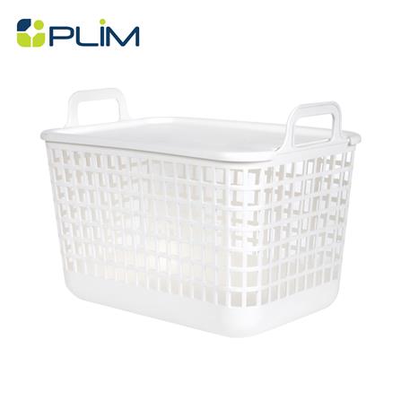 ตะกร้าผ้าเหลี่ยมมีฝา PLIM DAISY SIZE M สีขาว_0