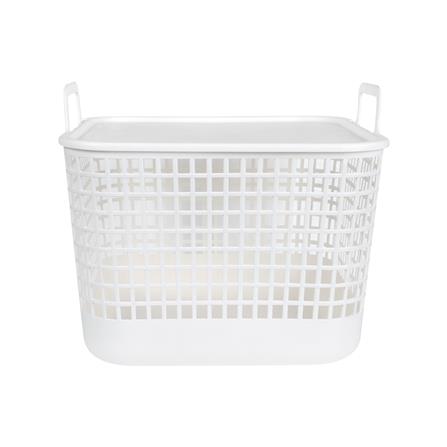 ตะกร้าผ้าเหลี่ยมมีฝา PLIM DAISY SIZE L สีขาว_2