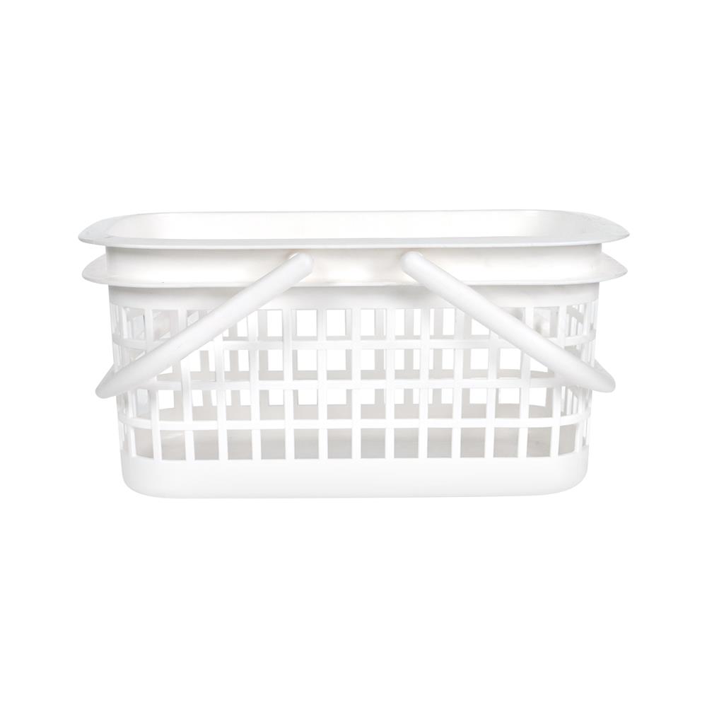 ตะกร้าเหลี่ยมเตี้ยหูหิ้ว PLIM DAISY SIZE S สีขาว