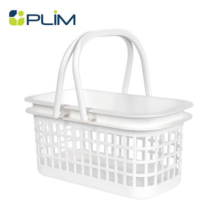 ตะกร้าเหลี่ยมเตี้ยหูหิ้ว PLIM DAISY SIZE S สีขาว_0
