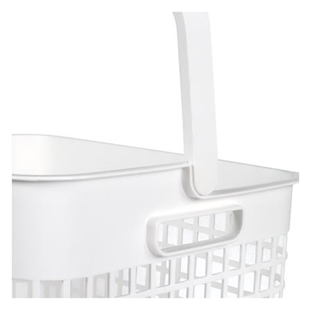 ตะกร้าเหลี่ยมสูงหูหิ้ว PLIM DAISY T สีขาว_3