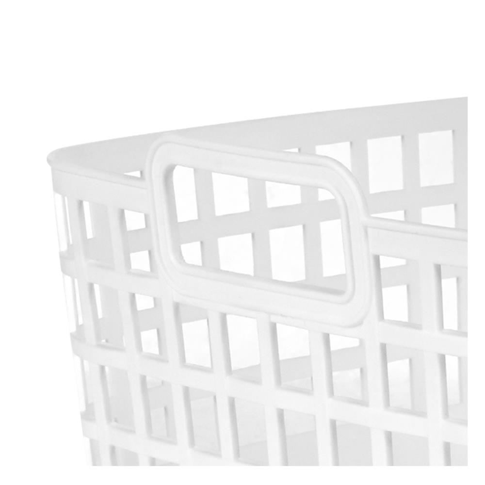 ตะกร้าเหลี่ยมหูหิ้ว PLIM DAISY SIZE XS สีขาว