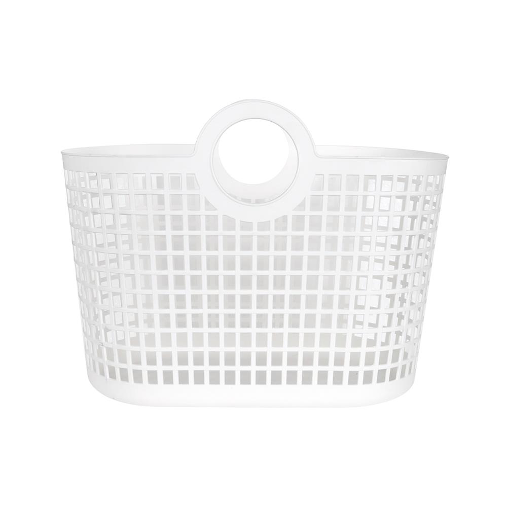 ตะกร้าเหลี่ยมหูหิ้ว PLIM DAISY SOFT สีขาว