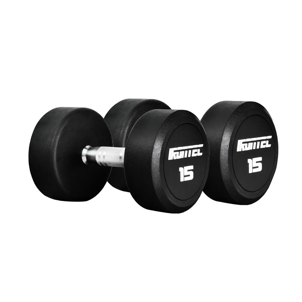 ดัมเบลทรงกลมหุ้มยาง IRONTEC 15 กก.
