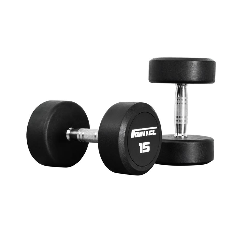 ดัมเบลทรงกลมหุ้มยาง IRONTEC 15 กก.