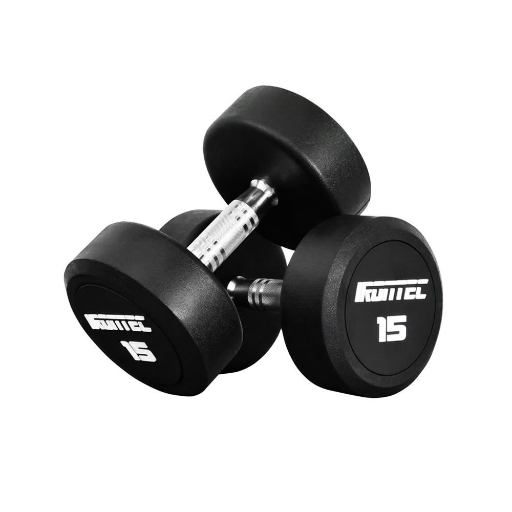 ดัมเบลทรงกลมหุ้มยาง IRONTEC 15 กก.