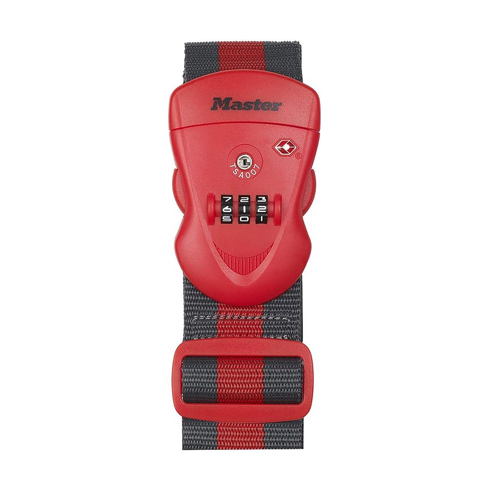 สายรัดกระเป๋าเดินทาง รหัส TSA MASTER LOCK 50 มม. สีแดง