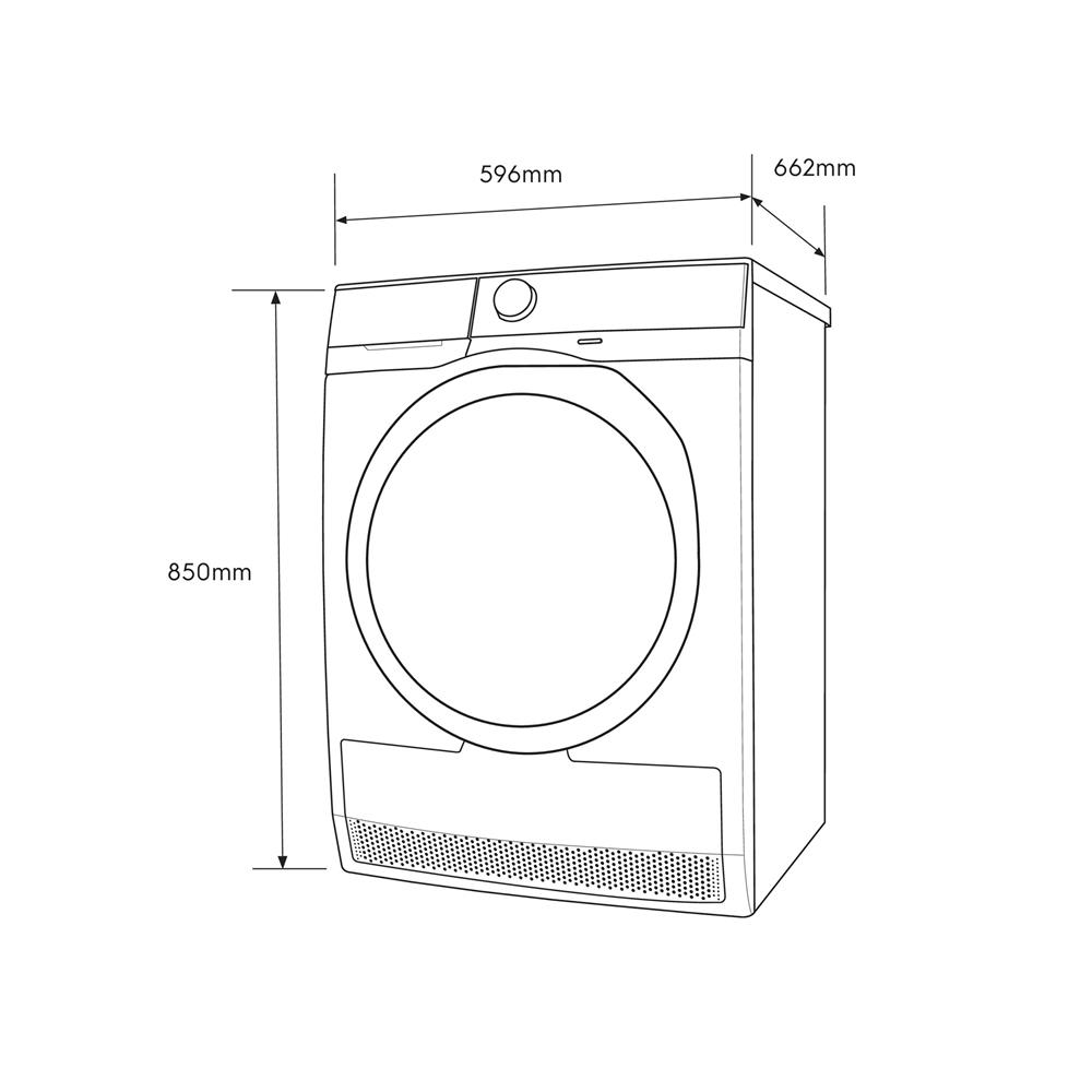 เครื่องอบผ้าฝาหน้าพร้อมขาตั้ง ELECTROLUX EDH803J5WC 8 กก. HEATPUMP สีขาว