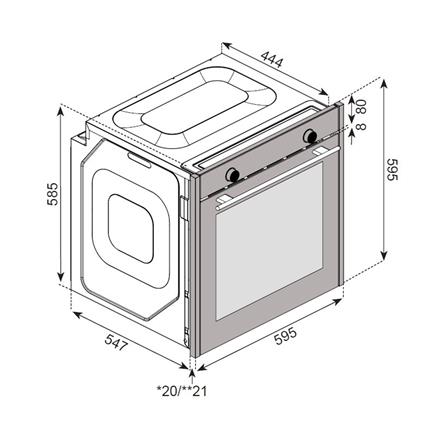เตาอบฝังดิจิตอล TECNOPLUS LENORA 85 สีเทา_1