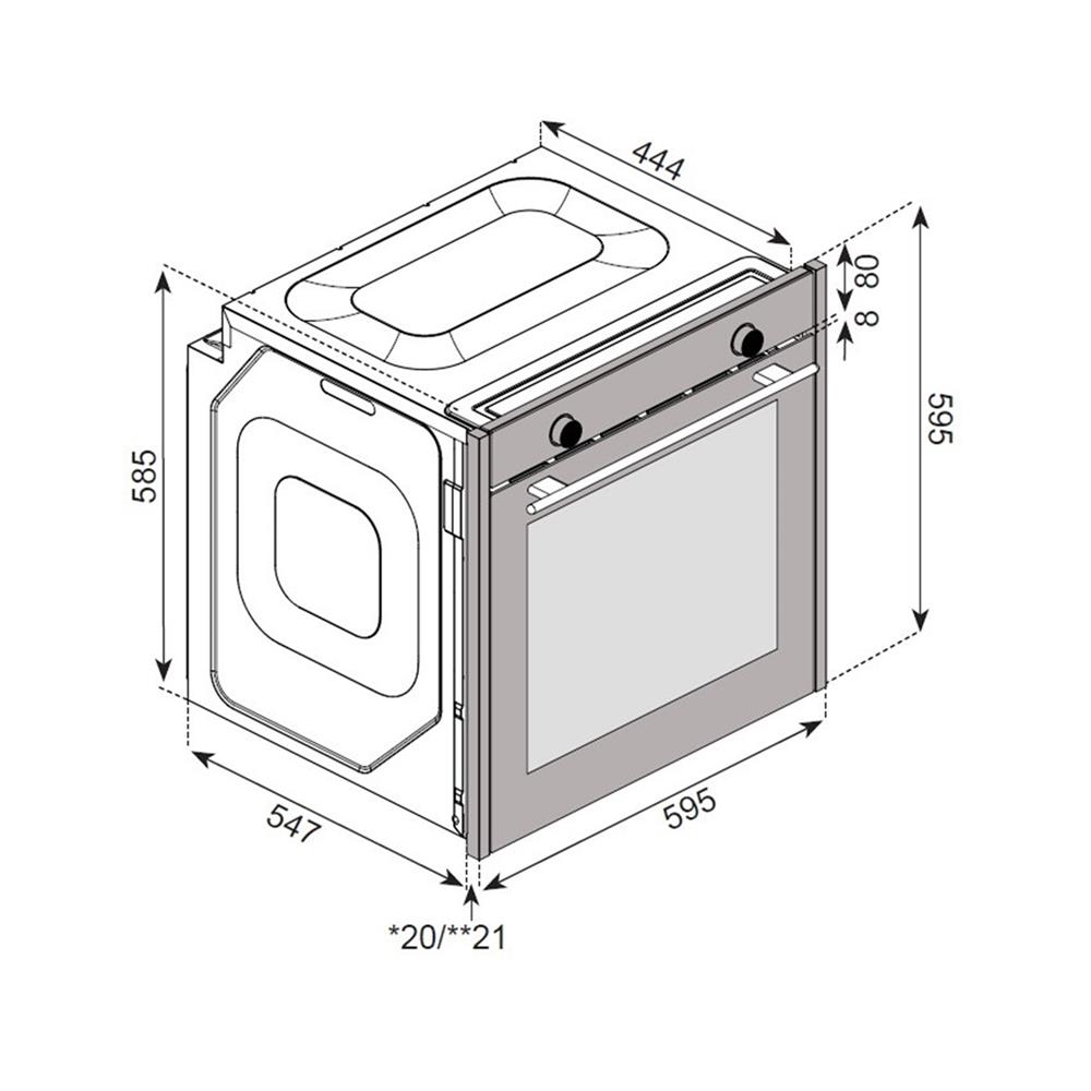เตาอบฝังดิจิตอล TECNOPLUS LENORA 85 สีดำ