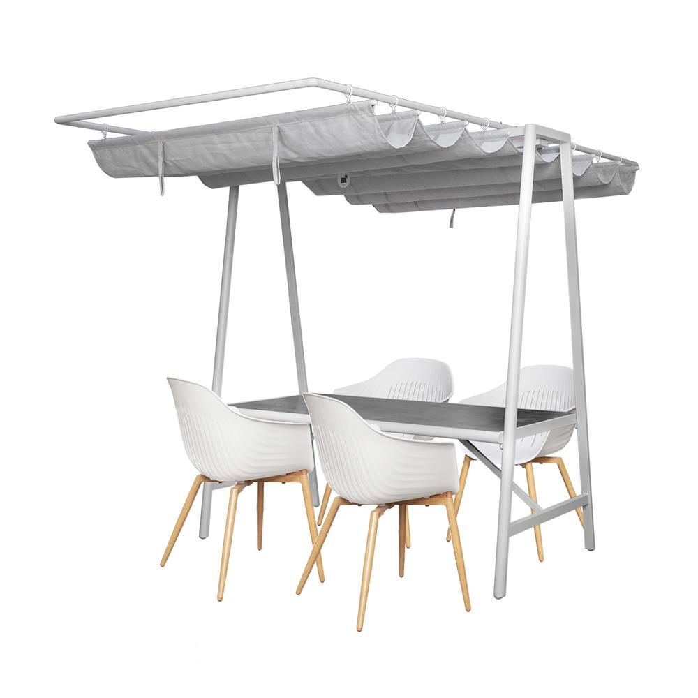 ชุดสนาม 4 ที่นั่ง SOLAR BENETTA SERENITY สีเทาอ่อน