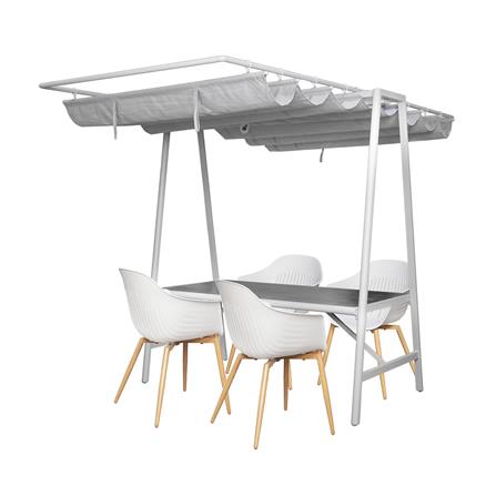 ชุดสนาม 4 ที่นั่ง SOLAR BENETTA SERENITY สีเทาอ่อน_0