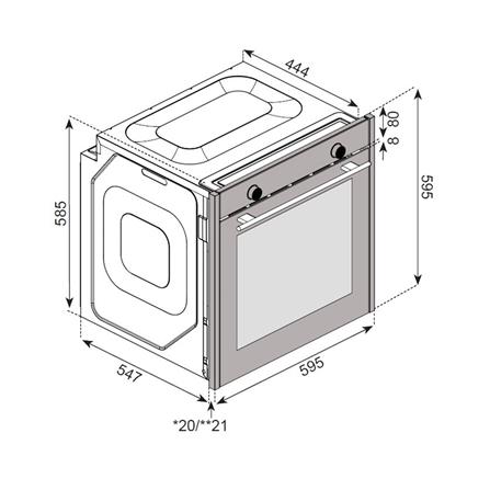 เตาอบฝังดิจิตอล TECNOPLUS LENORA 85 สีสเตนเลส_1