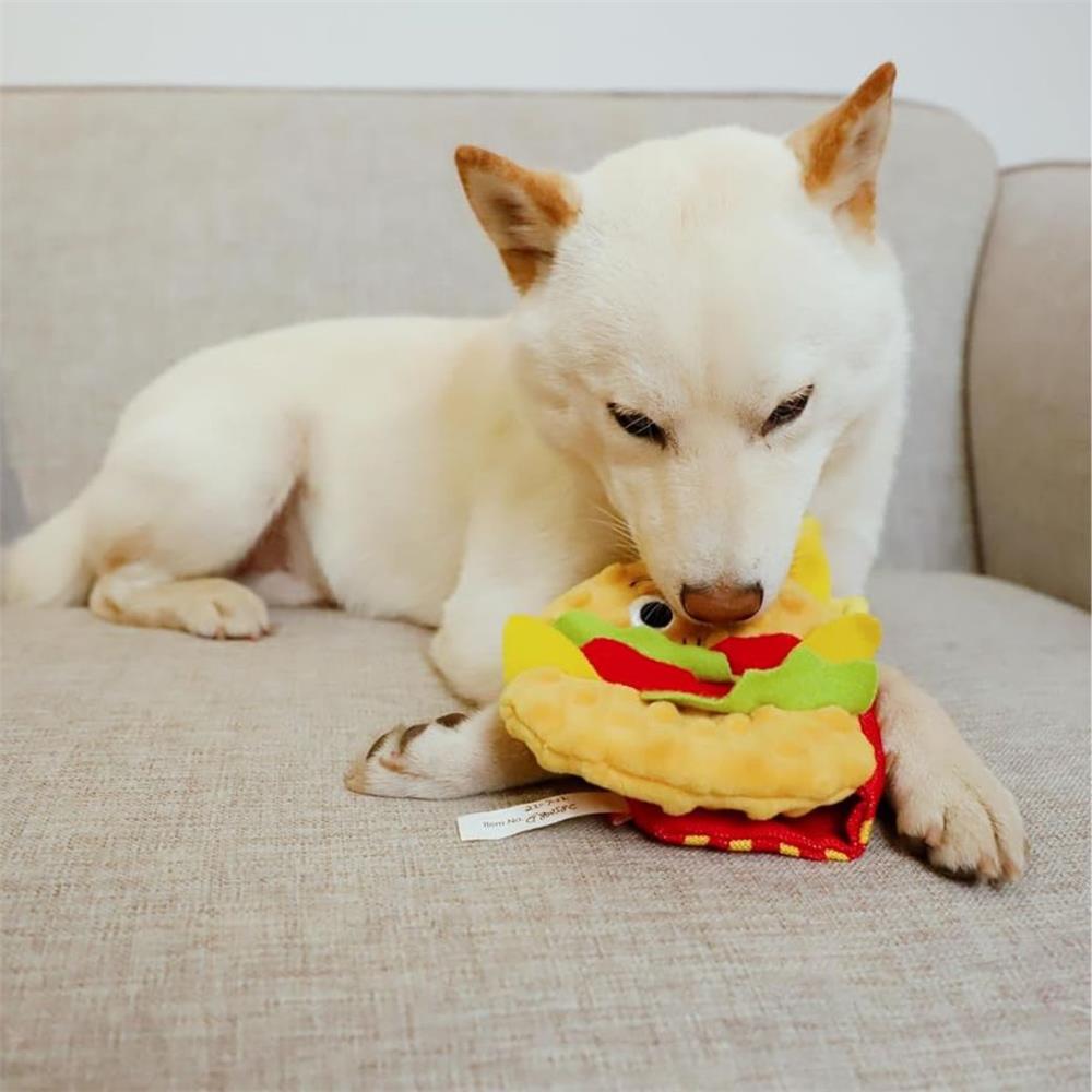 ของเล่นสุนัข GIGWI FOODY FRIENDZ HAMBERGUR สีเหลือง