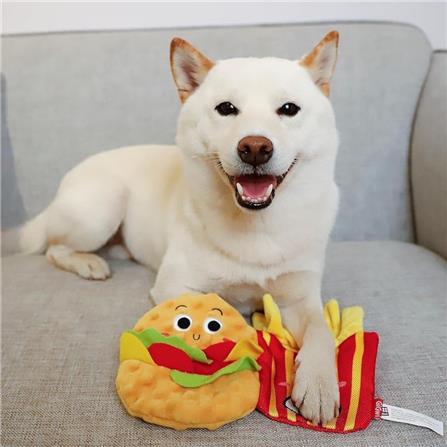 ของเล่นสุนัข GIGWI FOODY FRIENDZ HAMBERGUR สีเหลือง_3