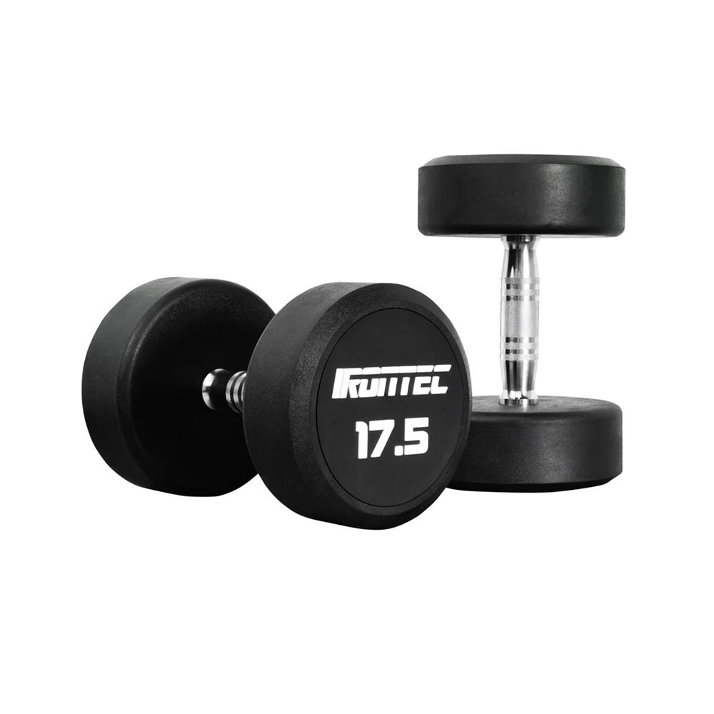 ดัมเบลทรงกลมหุ้มยาง IRONTEC 17.5 กก.