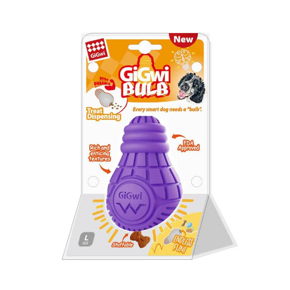 ของเล่นสุนัข ยางขัดฟัน GIGWI BULB L สีม่วง_1