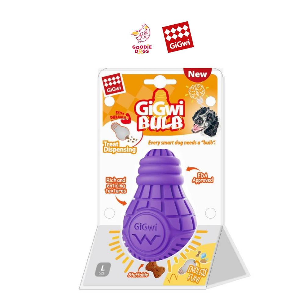 ของเล่นสุนัข ยางขัดฟัน GIGWI BULB L สีม่วง