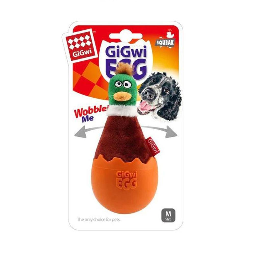 ของเล่นสุนัข GIGWI EGG WOBBLE DUCK สีน้ำตาล_1