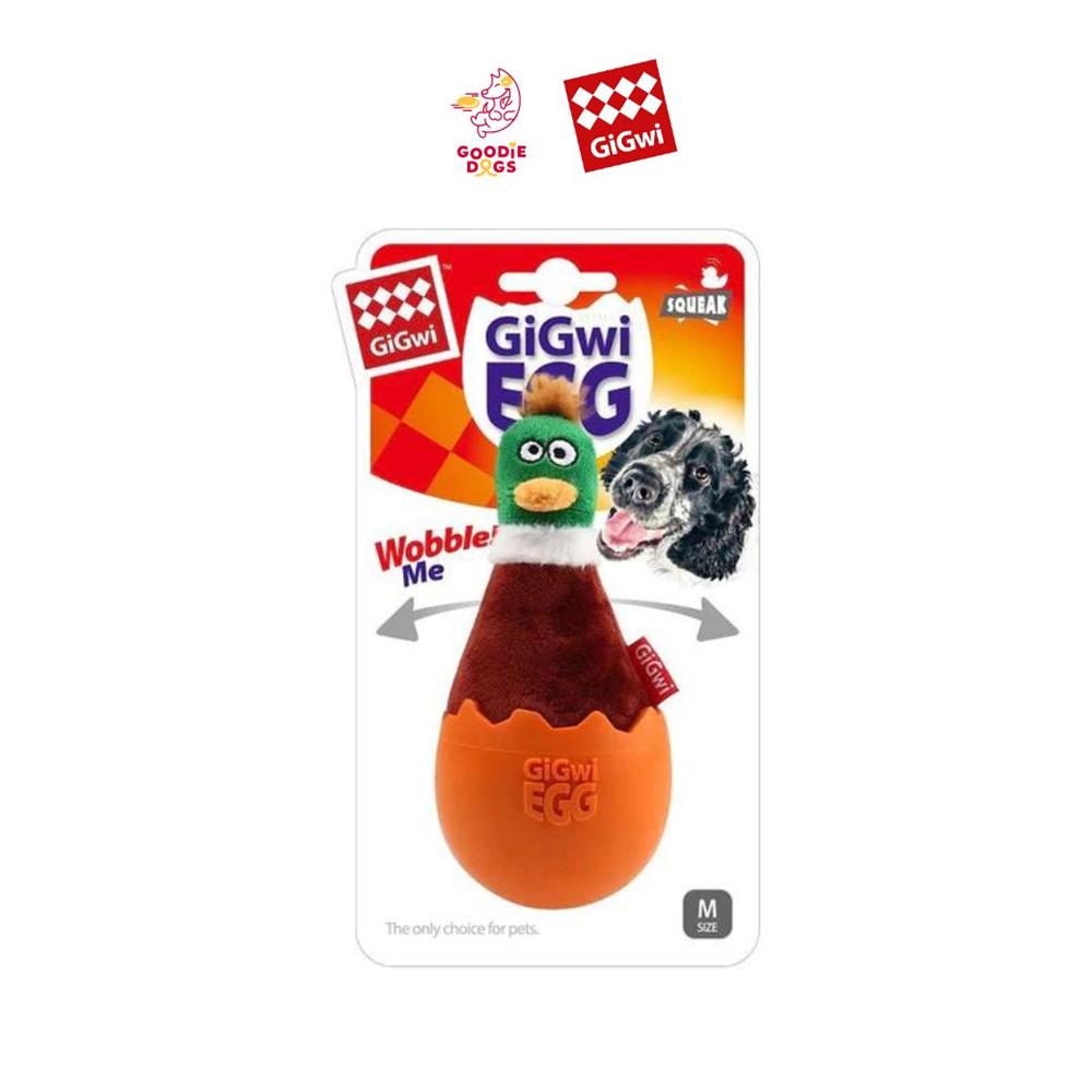 ของเล่นสุนัข GIGWI EGG WOBBLE DUCK สีน้ำตาล