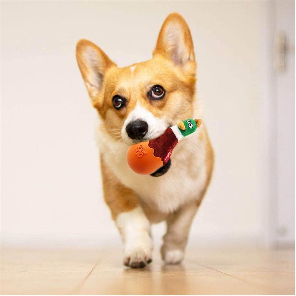 ของเล่นสุนัข GIGWI EGG WOBBLE DUCK สีน้ำตาล