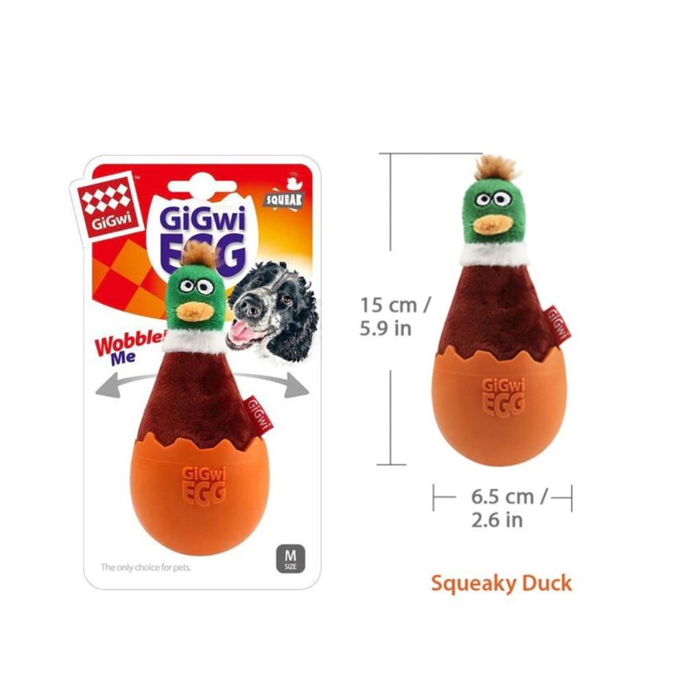 ของเล่นสุนัข GIGWI EGG WOBBLE DUCK สีน้ำตาล