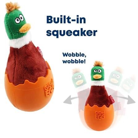 ของเล่นสุนัข GIGWI EGG WOBBLE DUCK สีน้ำตาล_3