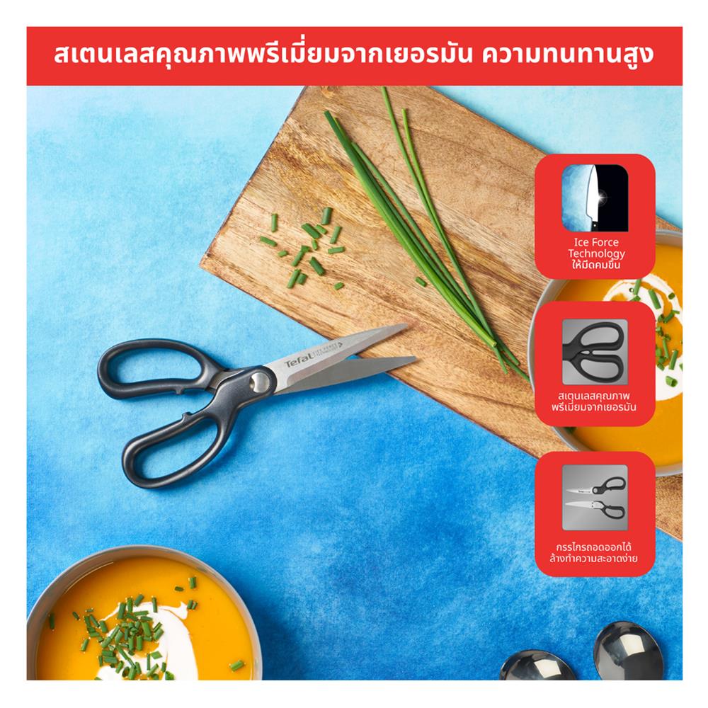 กรรไกรตัดอาหารในครัว TEFAL ICE FORCE สีเงิน
