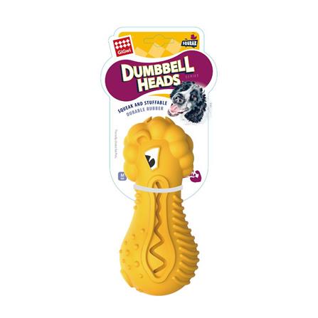 ของเล่นสุนัข GIGWI DUMBBELL HEADS LION สีเหลือง_0