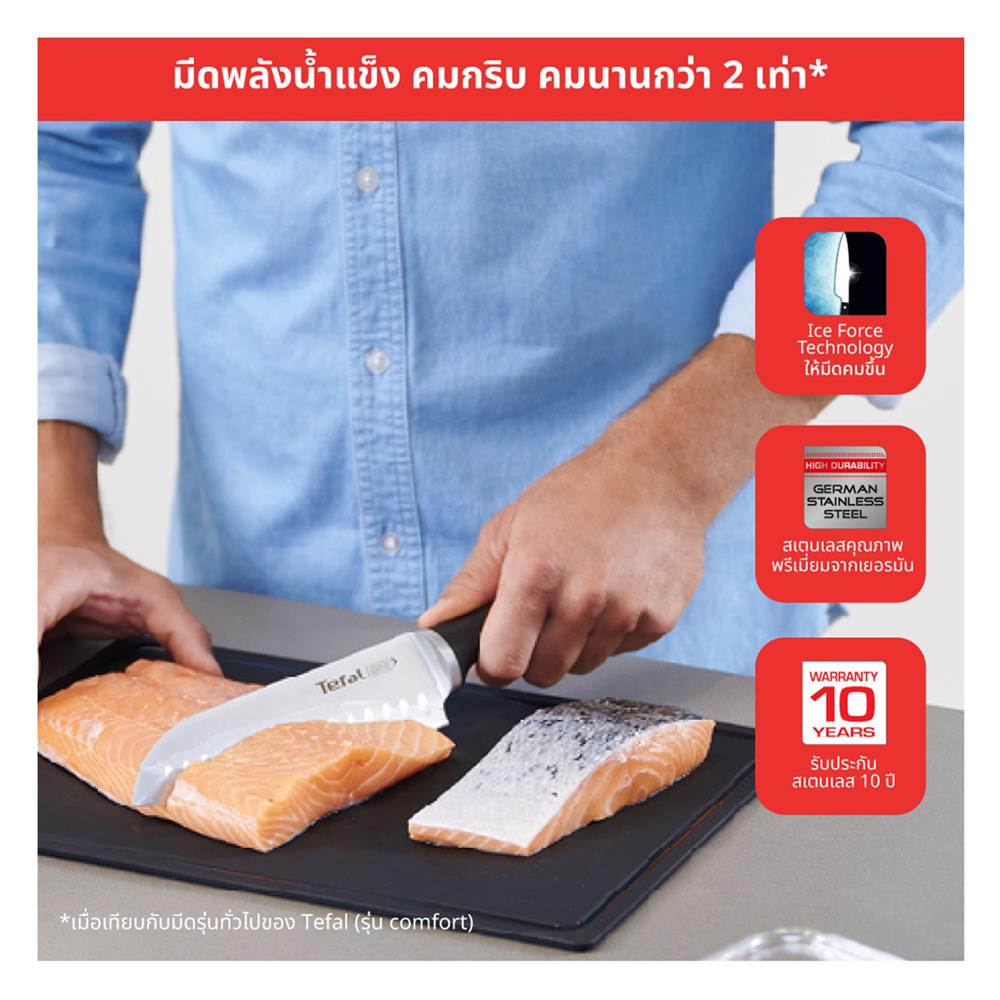 มีดซันโตกุ TEFAL ICE FORCE 18 ซม. สีเงิน