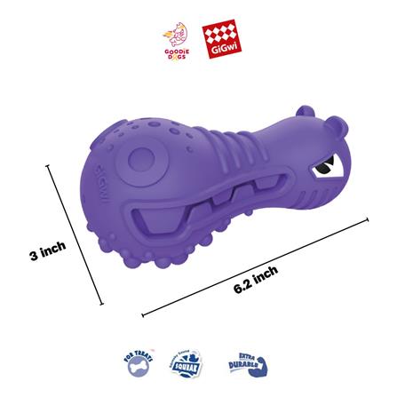 ของเล่นสุนัข GIGWI DUMBBELL HEADS HIPPO สีม่วง_3