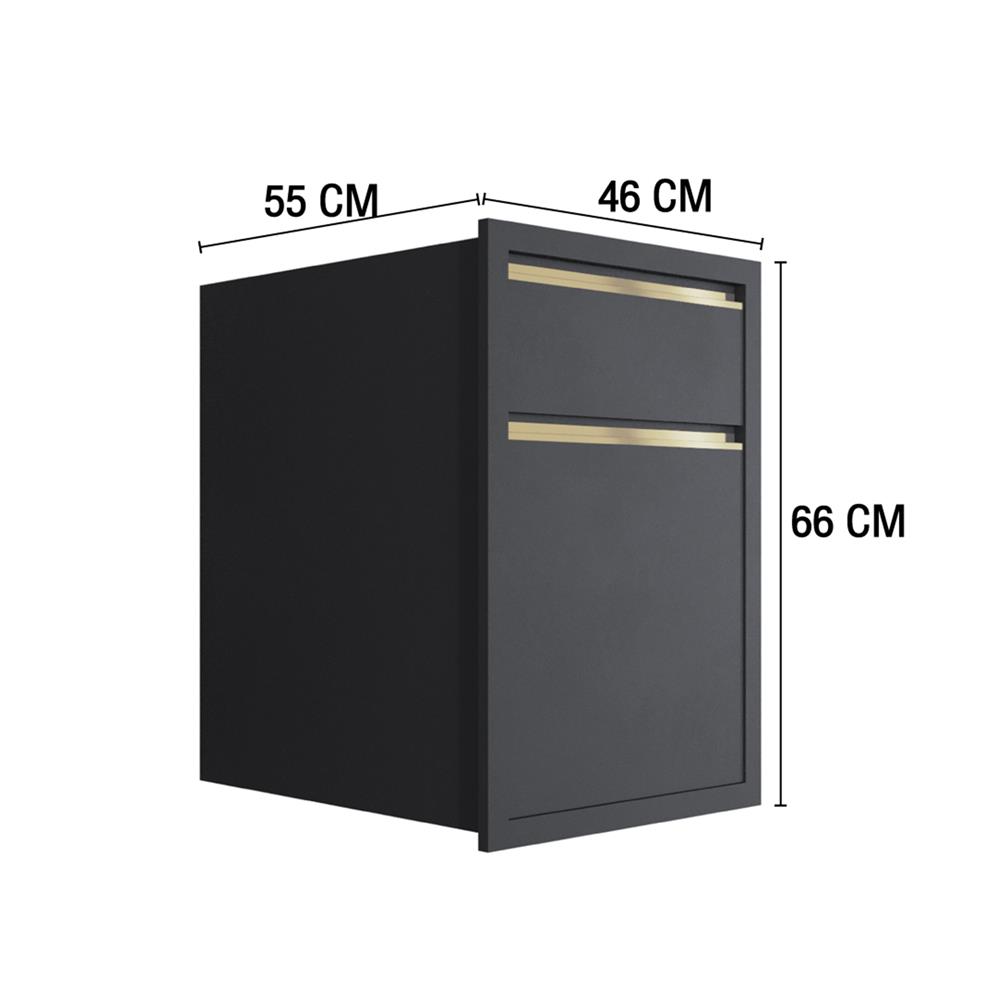 ตู้ลิ้นชัก MJ ETERNITY 46x66 ซม. สี GREY GRAPHITE