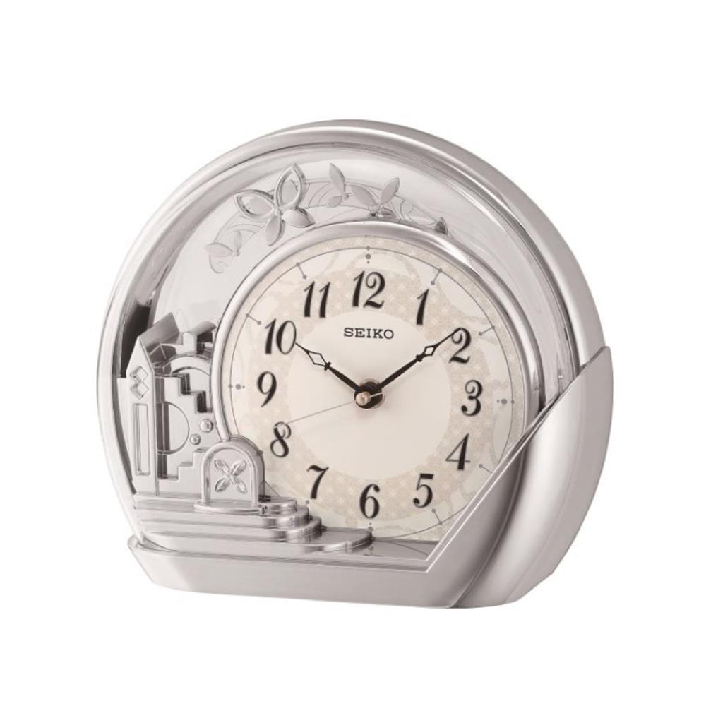 นาฬิกาตั้งโต๊ะ SEIKO CLOCKS QXN232S 7.2X8.3 นิ้ว สีเงิน