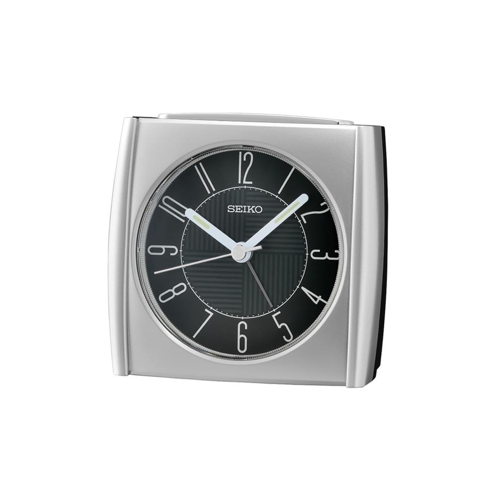 นาฬิกาปลุก SEIKO CLOCKS QHE205S 3.3X3.5 นิ้ว สีเงิน